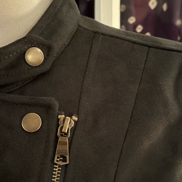 Banana Republic faux suede jacket in dark green - Picture 3 of 9